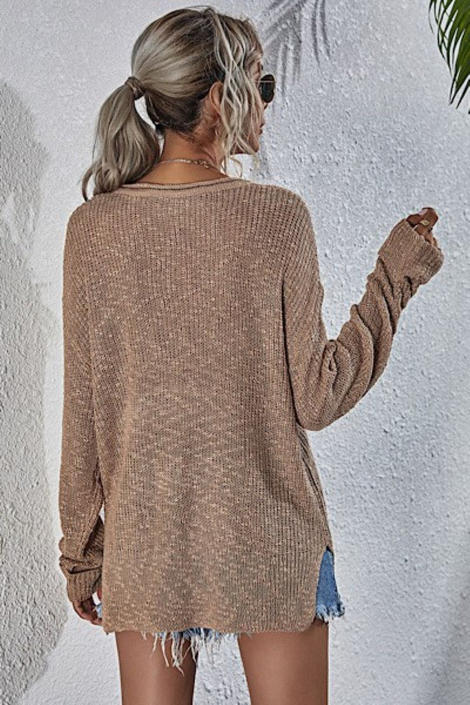 New Miss Sparkling Sexy Tunic Sweater Oversized Western Bohemian In Taupe-Tunics-Miss Sparkling-Deja Nu Boutique, Women's Fashion Boutique in Lampasas, Texas