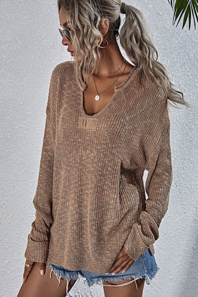 New Miss Sparkling Sexy Tunic Sweater Oversized Western Bohemian In Taupe-Tunics-Miss Sparkling-Deja Nu Boutique, Women's Fashion Boutique in Lampasas, Texas