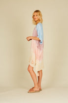 Ocean Drive Daybreak Stripe Tie Dye Kimono With Tassels-Cardigans & Kimonos-Ocean Drive-Deja Nu Boutique, Women's Fashion Boutique in Lampasas, Texas