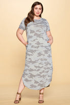 Oddi Camo Knit Maxi Plus Dress-Curvy/Plus Dresses-Oddi-Deja Nu Boutique, Women's Fashion Boutique in Lampasas, Texas