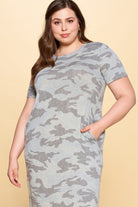 Oddi Camo Knit Maxi Plus Dress-Curvy/Plus Dresses-Oddi-Deja Nu Boutique, Women's Fashion Boutique in Lampasas, Texas