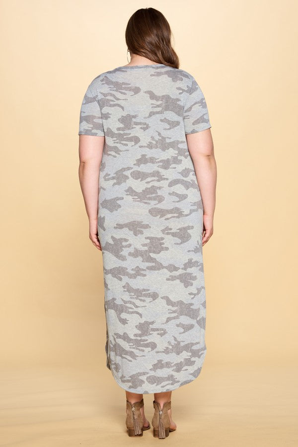 Oddi Camo Knit Maxi Plus Dress-Curvy/Plus Dresses-Oddi-Deja Nu Boutique, Women's Fashion Boutique in Lampasas, Texas
