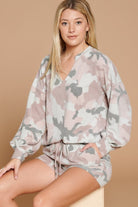 Oddi Mauve Camo Fleece 2pc. Lounge Set-Sleepwear-Oddi-Deja Nu Boutique, Women's Fashion Boutique in Lampasas, Texas