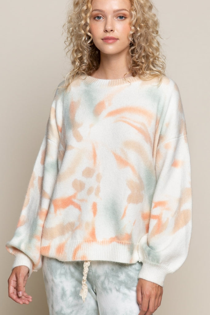 POL Autumn Dreams Tie Dye Sweater-Sweaters-POL-Deja Nu Boutique, Women's Fashion Boutique in Lampasas, Texas