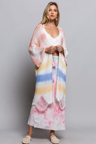 POL Berry Rainbow Distressed Cardigan-Cardigans & Kimonos-POL-Deja Nu Boutique, Women's Fashion Boutique in Lampasas, Texas