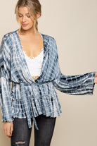 POL Ocean Grey Tie Dye Cardigan-Cardigans & Kimonos-POL-Deja Nu Boutique, Women's Fashion Boutique in Lampasas, Texas