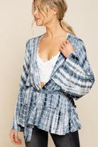 POL Ocean Grey Tie Dye Cardigan-Cardigans & Kimonos-POL-Deja Nu Boutique, Women's Fashion Boutique in Lampasas, Texas