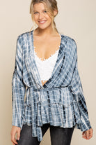 POL Ocean Grey Tie Dye Cardigan-Cardigans & Kimonos-POL-Deja Nu Boutique, Women's Fashion Boutique in Lampasas, Texas