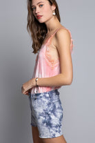 POL Pink Frappe Tie Dye Eyelash Trim Camisole-Tops-POL-Deja Nu Boutique, Women's Fashion Boutique in Lampasas, Texas