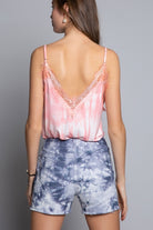 POL Pink Frappe Tie Dye Eyelash Trim Camisole-Tops-POL-Deja Nu Boutique, Women's Fashion Boutique in Lampasas, Texas