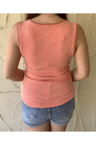 POL Watermelon Pink Button Front Tank With Lace Detail-Short Sleeves-POL-Deja Nu Boutique, Women's Fashion Boutique in Lampasas, Texas