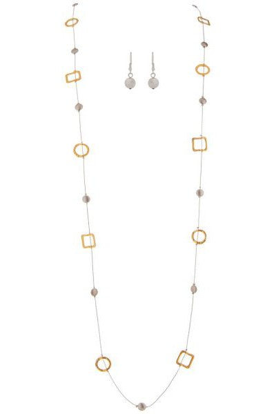 Rain Jewelry Collection Two Tone Silver Disc Gold Chain Necklace Set-Necklaces-Rain Jewelry Collection-Deja Nu Boutique, Women's Fashion Boutique in Lampasas, Texas