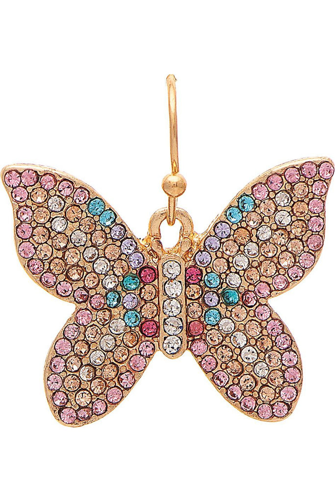 Rain Jewelry Gold Pastel Crystal Butterfly Earring-Earrings-Rain Jewelry Collection-Deja Nu Boutique, Women's Fashion Boutique in Lampasas, Texas