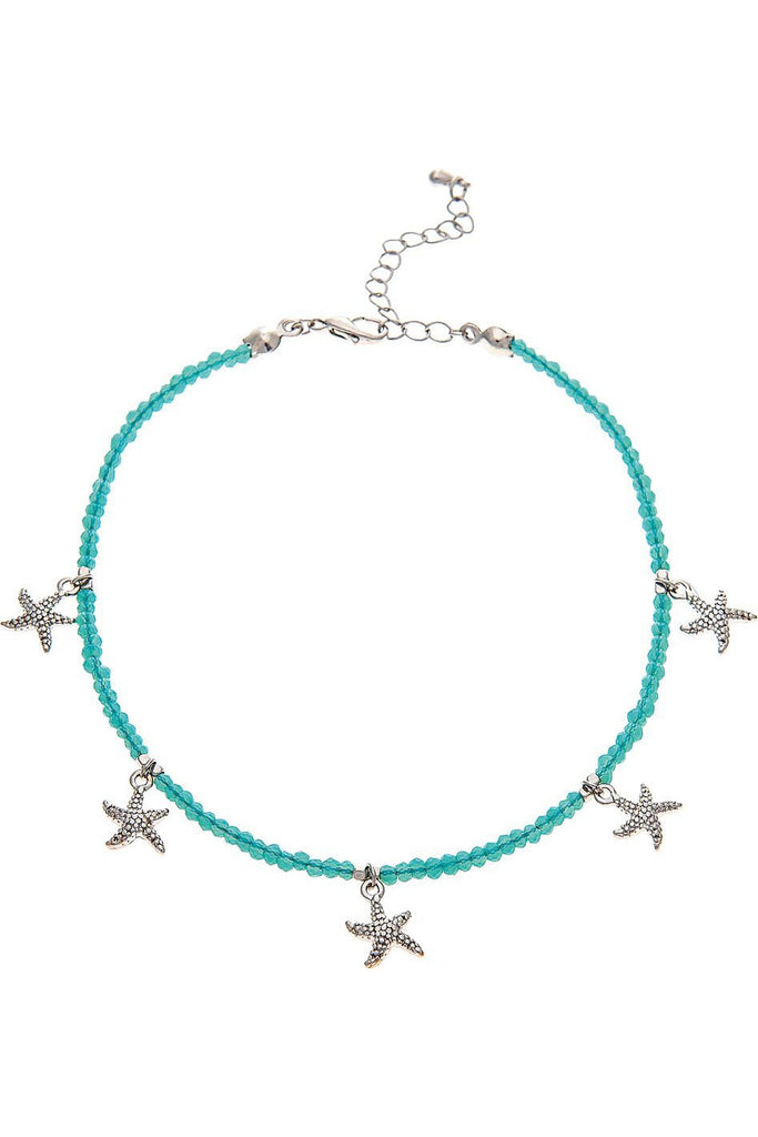 Rain Jewelry Silver Blue Dangle Starfish Anklet-Anklets-Rain Jewelry Collection-Deja Nu Boutique, Women's Fashion Boutique in Lampasas, Texas