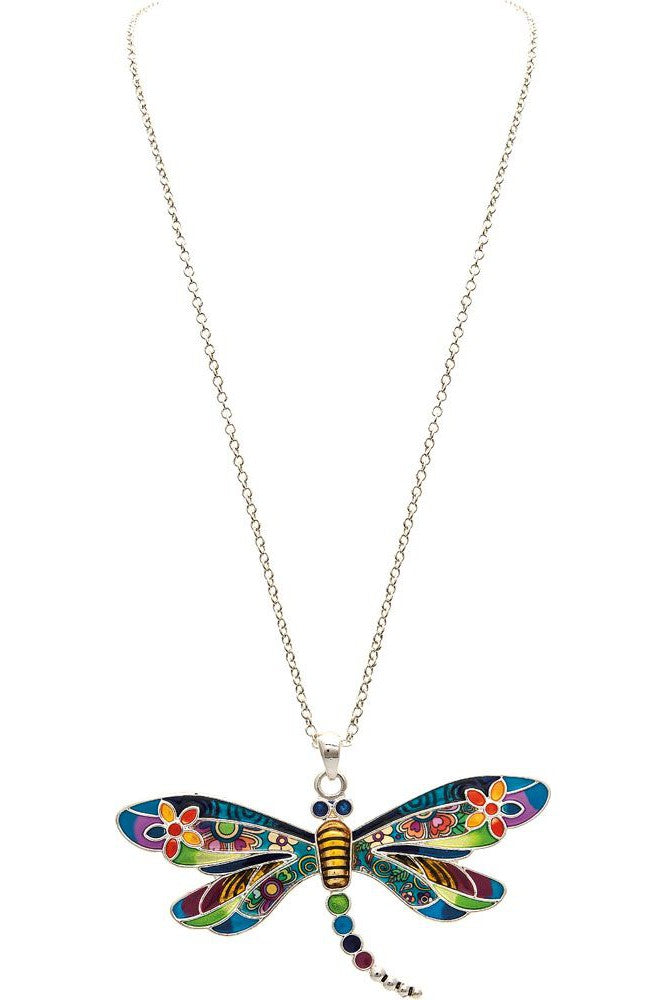 Rain Jewelry Silver Bright Multi Dragonfly Necklace-Necklaces-Rain Jewelry Collection-Deja Nu Boutique, Women's Fashion Boutique in Lampasas, Texas