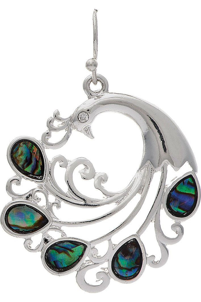 Rain Jewelry Silver Fancy Swirl Abalone Peacock Earring-Earrings-Rain Jewelry Collection-Deja Nu Boutique, Women's Fashion Boutique in Lampasas, Texas