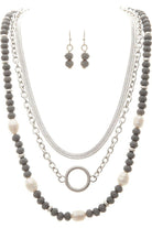 Rain Jewelry Silver Freshwater Pearl Grey Bead Chain Layer Necklace-Necklaces-Rain Jewelry Collection-Deja Nu Boutique, Women's Fashion Boutique in Lampasas, Texas