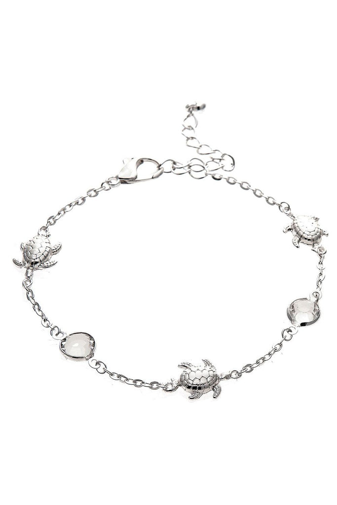Rain Jewelry Silver Turtles Chain Anklet-Anklets-Rain Jewelry Collection-Deja Nu Boutique, Women's Fashion Boutique in Lampasas, Texas