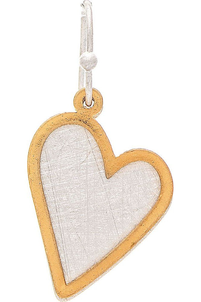 Rain Jewelry Two Tone Brass Layer Hearts Earring-Earrings-Rain Jewelry Collection-Deja Nu Boutique, Women's Fashion Boutique in Lampasas, Texas