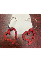 Red Metal Heart Earrings-Earrings-Deja Nu Tx-Deja Nu Boutique, Women's Fashion Boutique in Lampasas, Texas