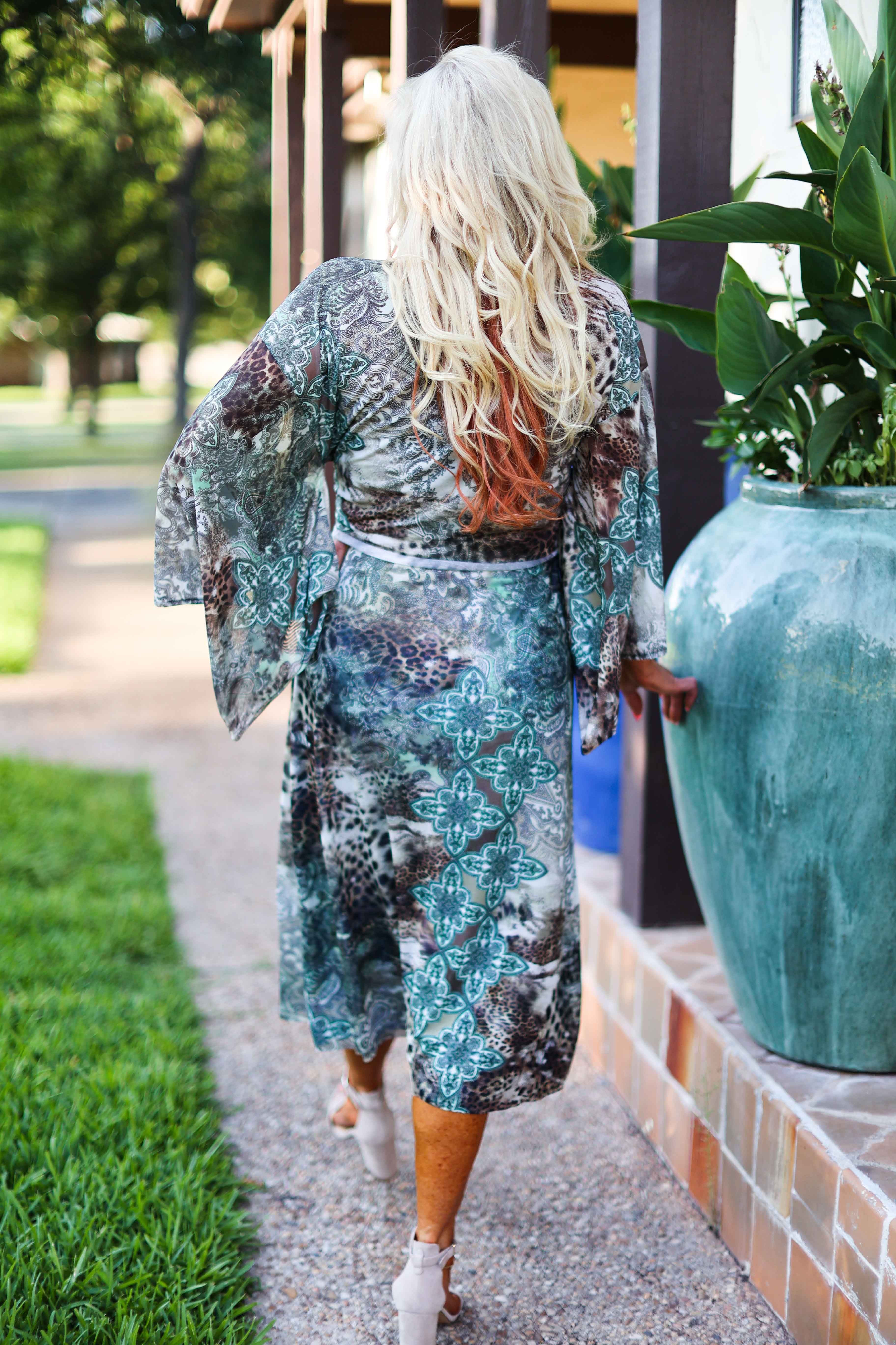 Save The Faith Animal Medallion Kimono-Cardigans & Kimonos-Save The Faith-Deja Nu Boutique, Women's Fashion Boutique in Lampasas, Texas