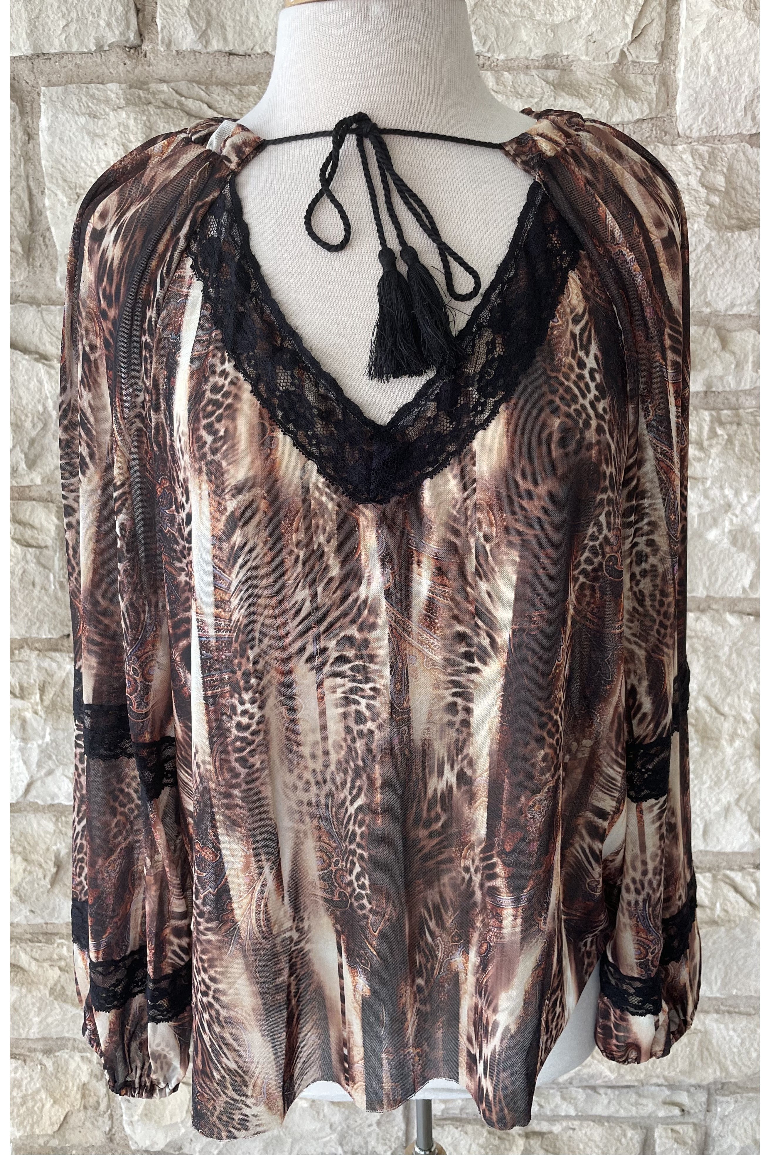 Save The Faith Fiery Feline Boho Top-Tops-Save The Faith-Deja Nu Boutique, Women's Fashion Boutique in Lampasas, Texas