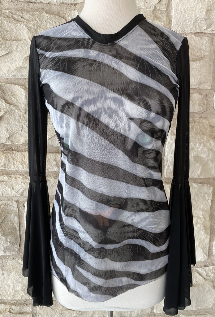Save The Faith White Tiger Long Sleeve Top-Long Sleeves-Save The Faith-Deja Nu Boutique, Women's Fashion Boutique in Lampasas, Texas