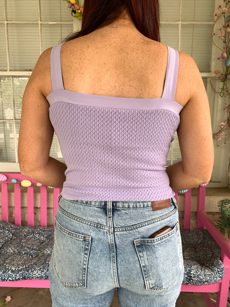 Scala Seamless Square Neck Halter In Dream Lilac With Built In Bra-Curvy/Plus Camis and Tees-Scala Seamless-Deja Nu Boutique, Women's Fashion Boutique in Lampasas, Texas