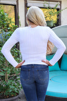 Scala Seamless Woven Square Neck Long Sleeve With Built In Bra In White-Long Sleeves-Scala Seamless-Deja Nu Boutique, Women's Fashion Boutique in Lampasas, Texas