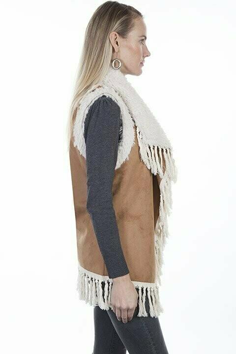 Scully Suede Fringe Vest Sherpa Lined-Vest-Scully-Deja Nu Boutique, Women's Fashion Boutique in Lampasas, Texas
