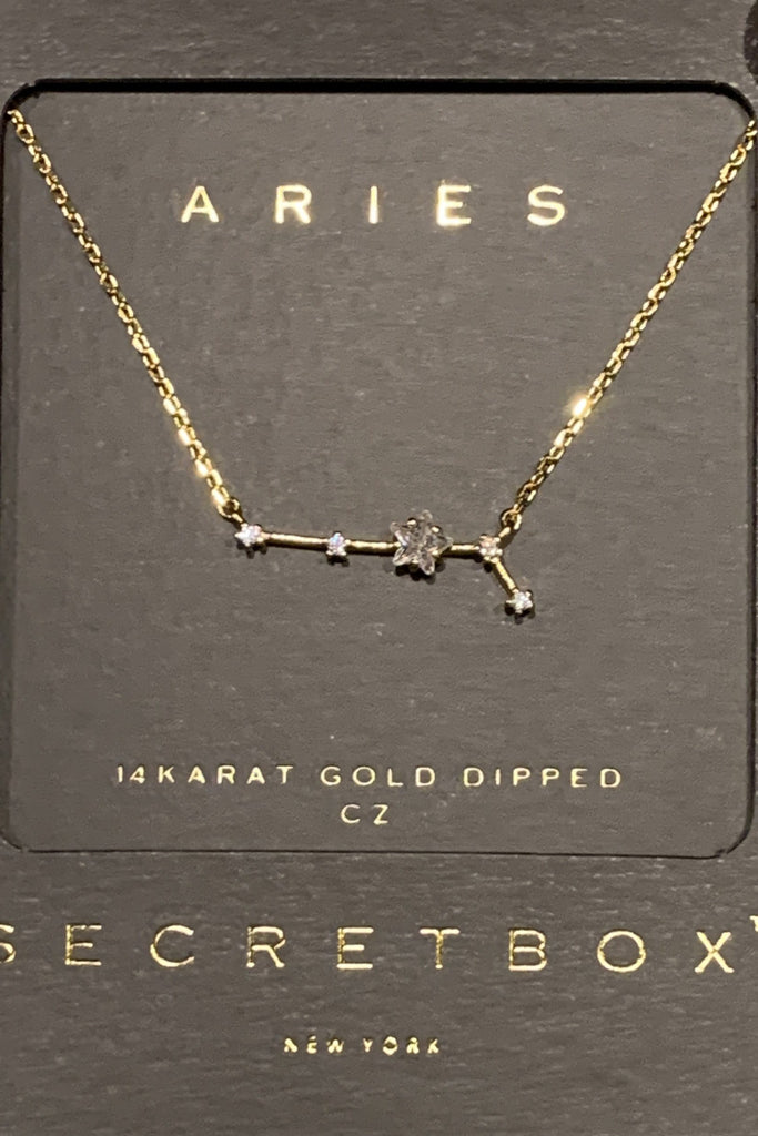 Secret Box Aries Constellation Necklace-Necklaces-Secret Box-Deja Nu Boutique, Women's Fashion Boutique in Lampasas, Texas