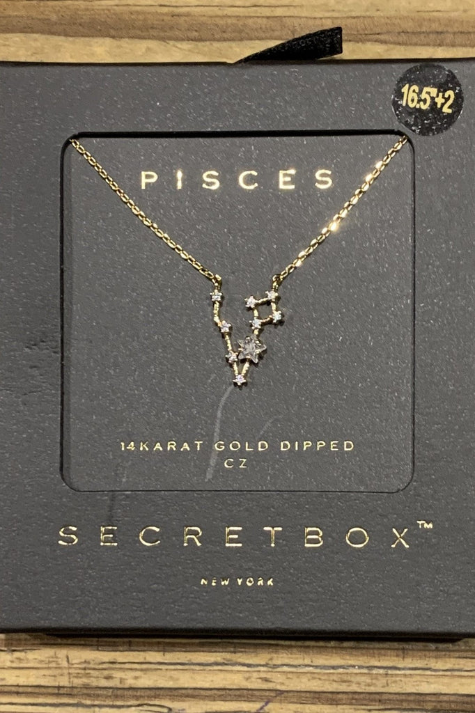 Secret Box Pisces Constellation Necklace-Necklaces-Secret Box-Deja Nu Boutique, Women's Fashion Boutique in Lampasas, Texas