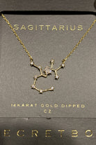 Secret Box Sagittarius Gold Rhinestone Necklace-Necklaces-Secret Box-Deja Nu Boutique, Women's Fashion Boutique in Lampasas, Texas