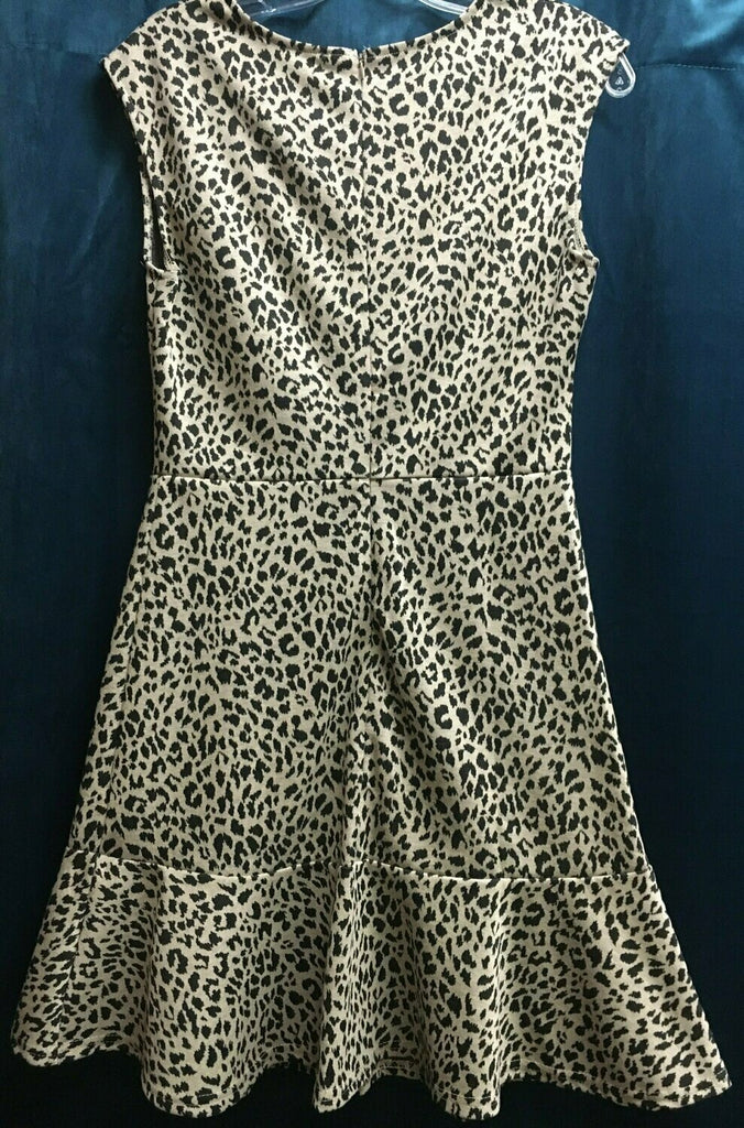 She And Sky Animal Print Flare Dress-Dresses-She And Sky-Deja Nu Boutique, Women's Fashion Boutique in Lampasas, Texas