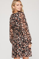 She And Sky Black Floral Sweetheart Dress-Dresses-She And Sky-Deja Nu Boutique, Women's Fashion Boutique in Lampasas, Texas