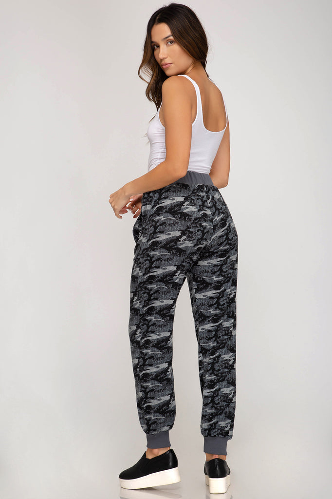 She And Sky Camo Print Jogger Pant-Joggers-She And Sky-Deja Nu Boutique, Women's Fashion Boutique in Lampasas, Texas