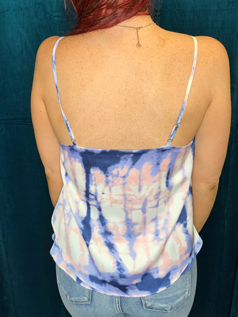She And Sky Pink And Purple Tie Dye Camisole-Tops-She And Sky-Deja Nu Boutique, Women's Fashion Boutique in Lampasas, Texas