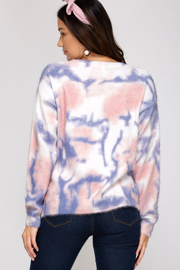She And Sky Tie Dye Sweater-Sweaters-She And Sky-Deja Nu Boutique, Women's Fashion Boutique in Lampasas, Texas