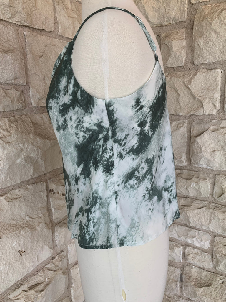 She And Sky Sea Green Tie Dye Camisole-Tops-She And Sky-Deja Nu Boutique, Women's Fashion Boutique in Lampasas, Texas