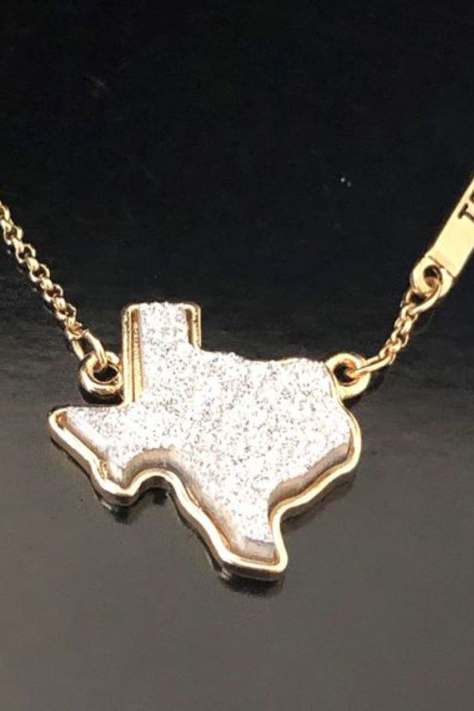 Silver Druzy Texas Pendant Necklace Set-Jewelry Sets-Deja Nu-Deja Nu Boutique, Women's Fashion Boutique in Lampasas, Texas