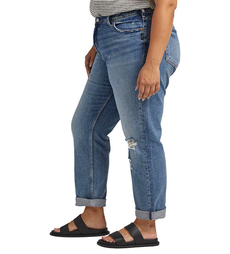 Silver Jeans 90s Boyfriend Jeans Plus In Indigo-Curvy/Plus Jeans-Silver Jeans-Deja Nu Boutique, Women's Fashion Boutique in Lampasas, Texas