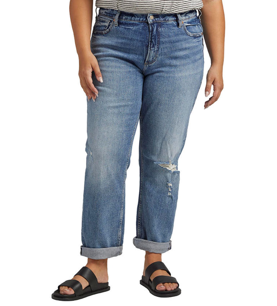Silver Jeans 90s Boyfriend Jeans Plus In Indigo-Curvy/Plus Jeans-Silver Jeans-Deja Nu Boutique, Women's Fashion Boutique in Lampasas, Texas