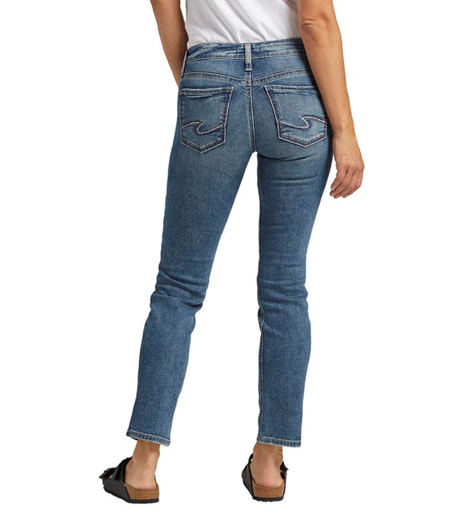 Silver Jeans Low Rise Curvy Fit Britt Straight Jean In Indigo Denim-Bottoms-Silver Jeans-Deja Nu Boutique, Women's Fashion Boutique in Lampasas, Texas