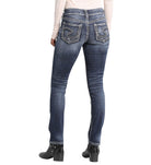 Silver Jeans Suki Mid Rise Straight In Indigo 34 Inch-Jeans-Silver Jeans-Deja Nu Boutique, Women's Fashion Boutique in Lampasas, Texas