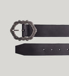 Silver Women’s Genuine Leather Belt With Picture Frame Buckle In Black-Belts-Silver Jeans-Deja Nu Boutique, Women's Fashion Boutique in Lampasas, Texas