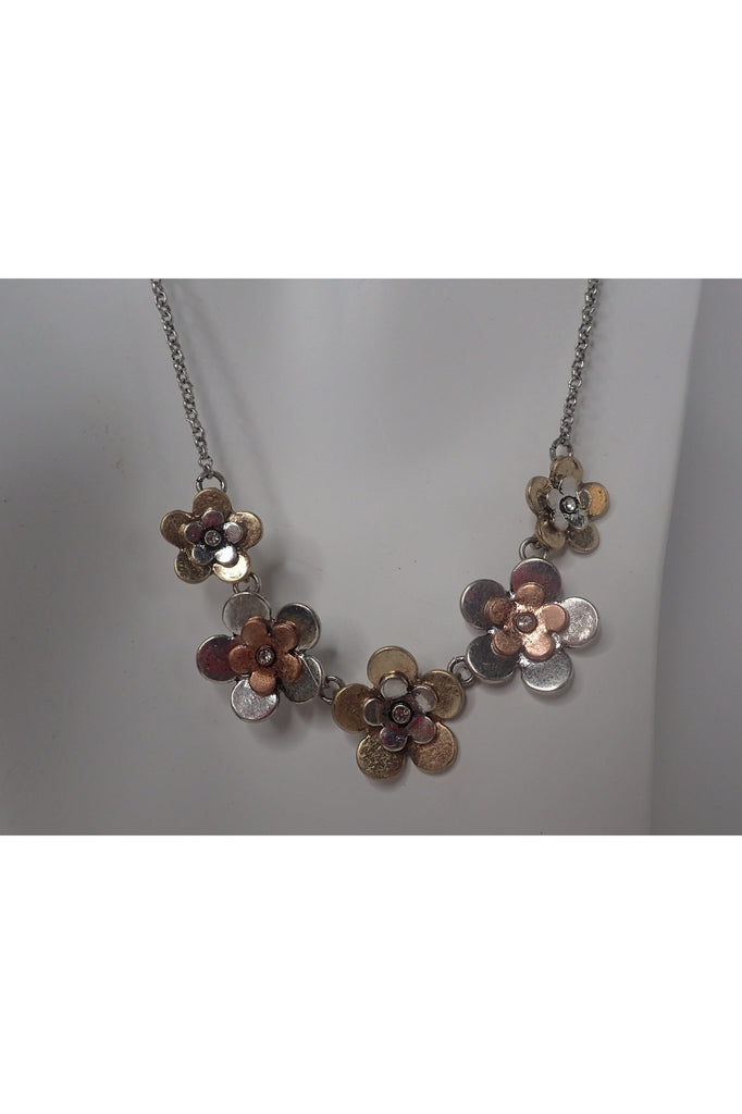Story Metal Flower Necklace Set - Two Colors-Necklaces-Story-Deja Nu Boutique, Women's Fashion Boutique in Lampasas, Texas