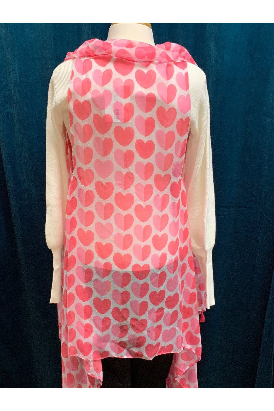 Sunshine & Rodeo Heart Kimono In Red Or Pink-Cardigans & Kimonos-Sunshine And Rodeo-Deja Nu Boutique, Women's Fashion Boutique in Lampasas, Texas