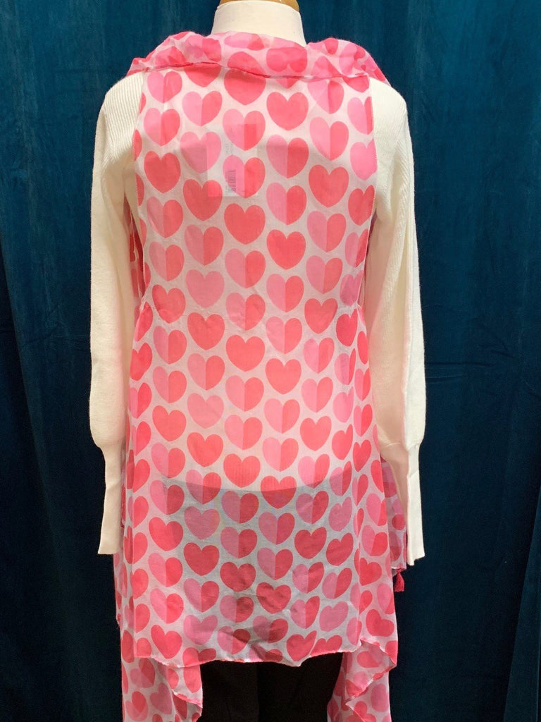 Sunshine & Rodeo Heart Kimono In Red Or Pink-Cardigans & Kimonos-Sunshine And Rodeo-Deja Nu Boutique, Women's Fashion Boutique in Lampasas, Texas