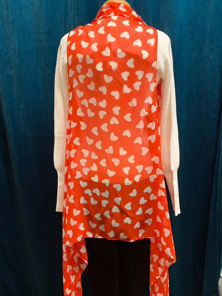 Sunshine & Rodeo Heart Kimono In Red Or Pink-Cardigans & Kimonos-Sunshine And Rodeo-Deja Nu Boutique, Women's Fashion Boutique in Lampasas, Texas