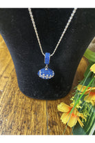 Swarovski Royal Blue And Crystal Basketball, Baseball Or Football Necklace-Necklaces-Deja Nu Tx-Deja Nu Boutique, Women's Fashion Boutique in Lampasas, Texas